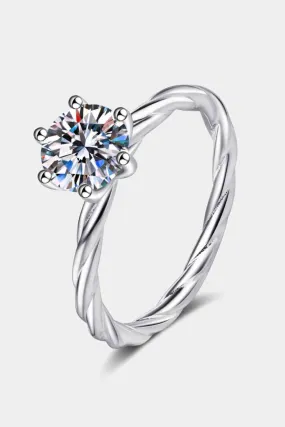 1 Carat Moissanite 6-Prong Twisted Ring