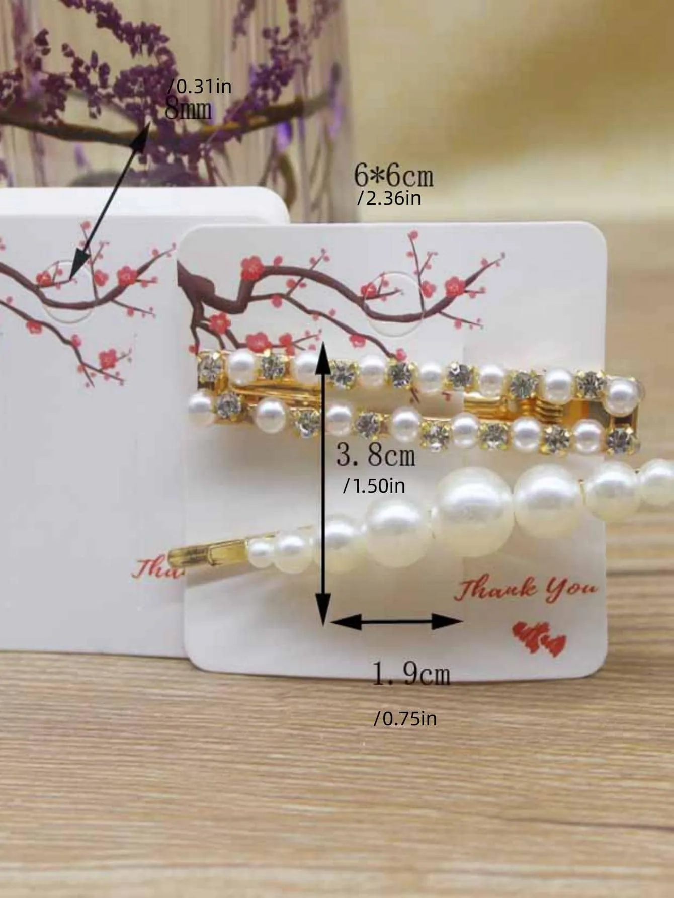 100pcs Mixed Pattern Hair Clip Storage Card