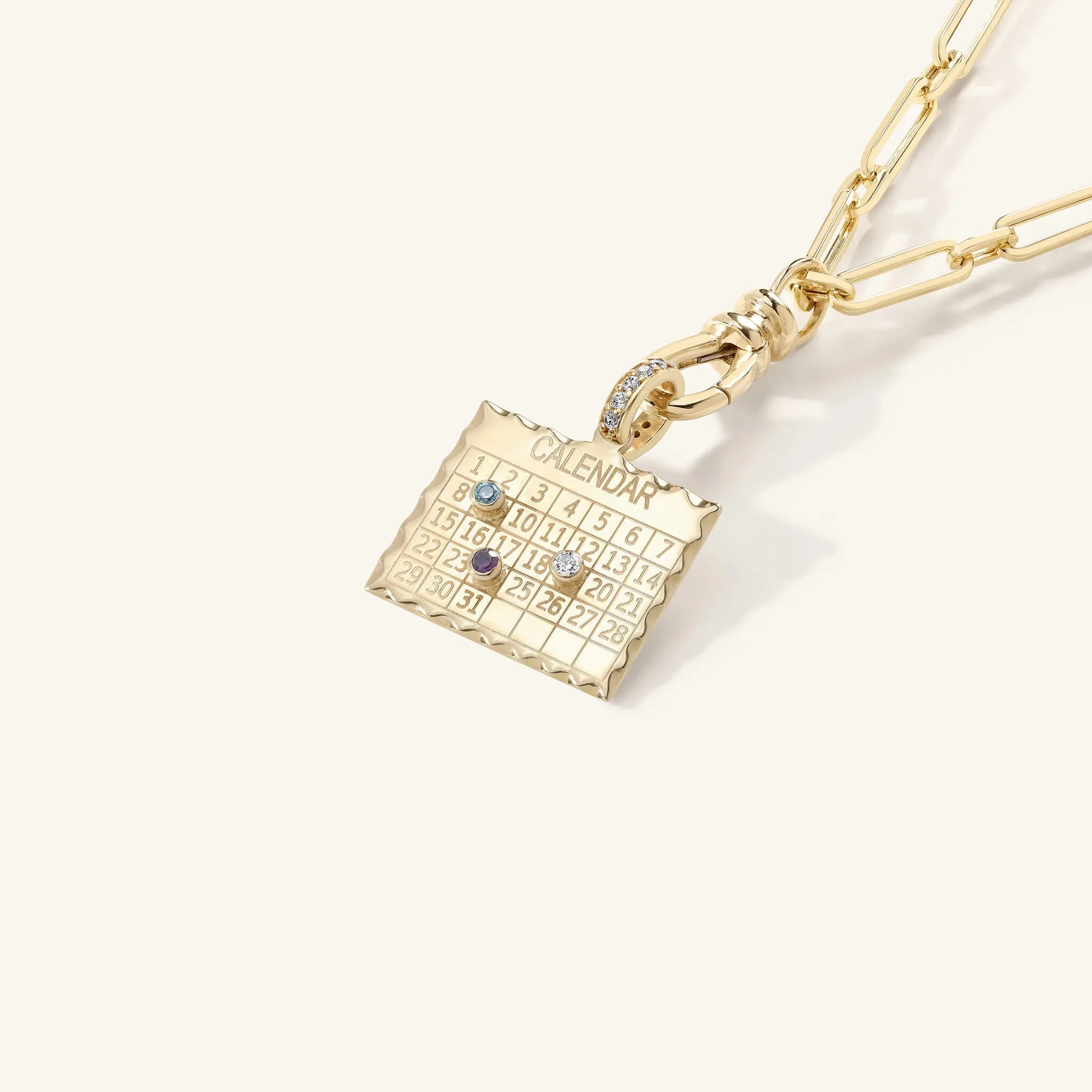 10K Gold 1960s Calendar Multi-Date Customizable Pendant