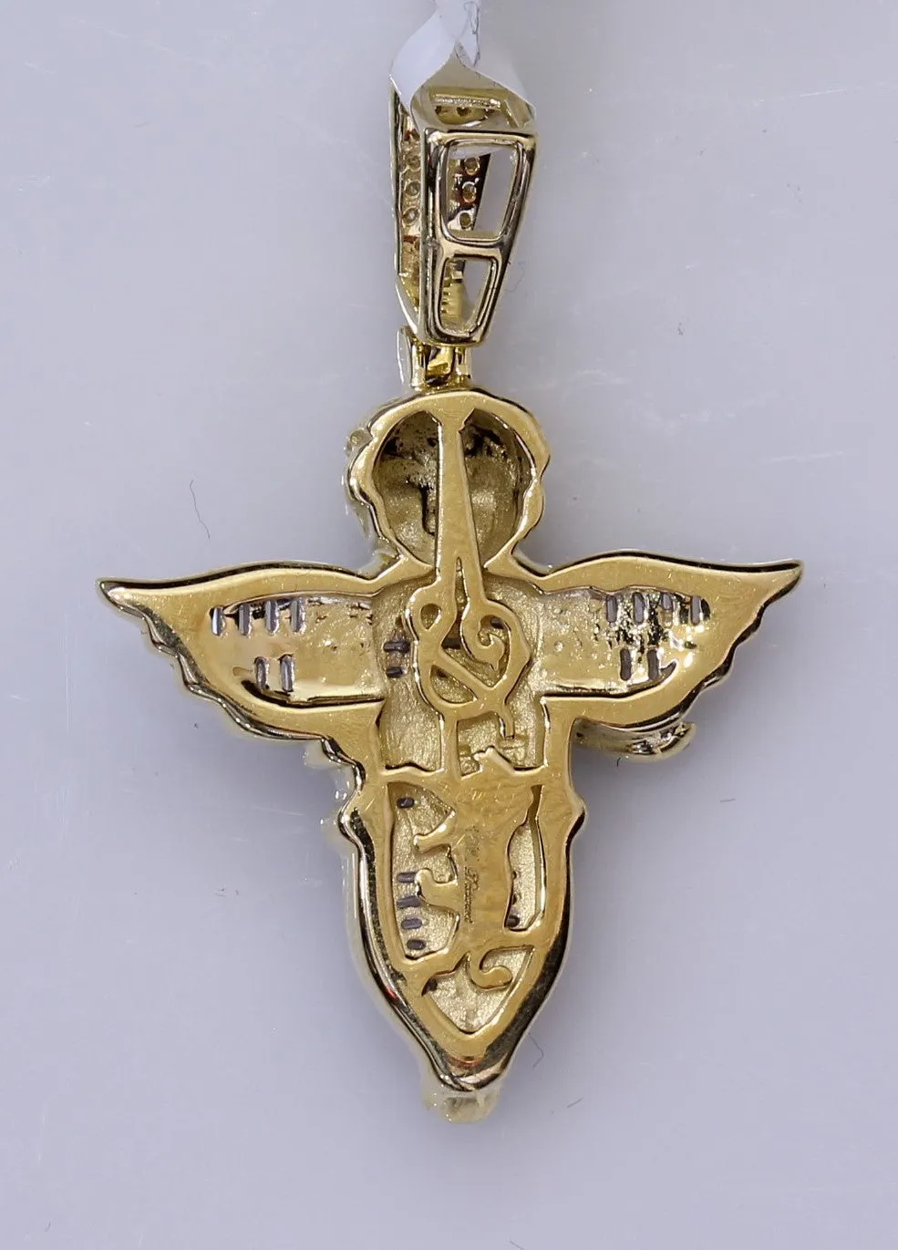 10k Yellow Gold Angel Pendant 0.6Ctw