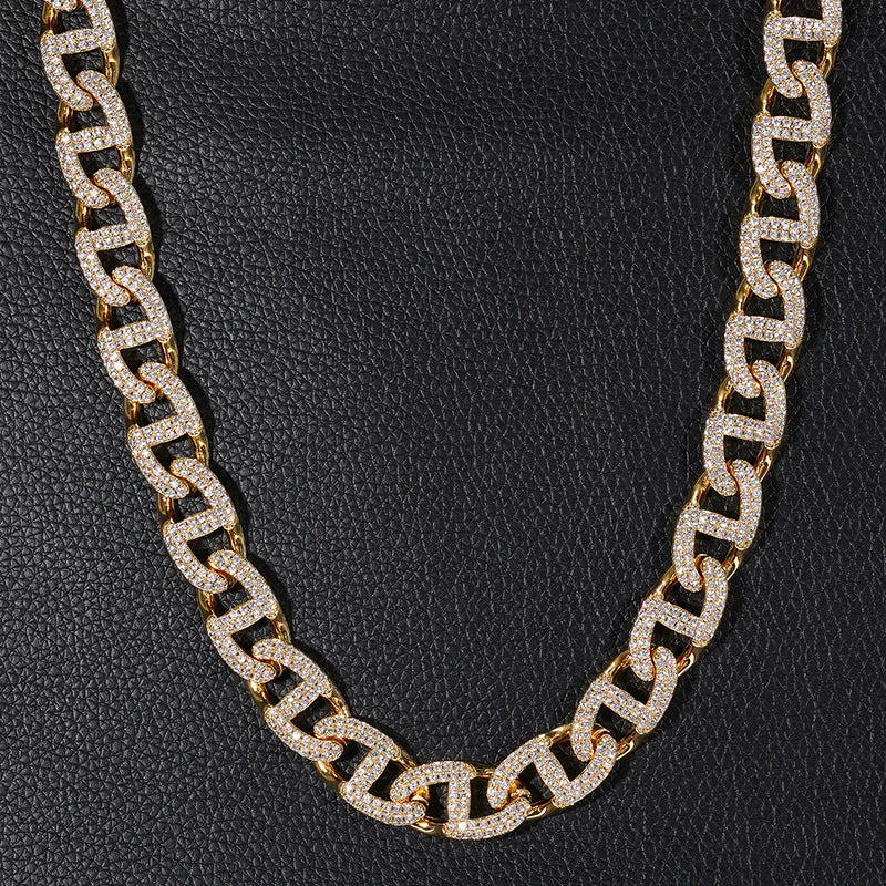 13mm Unique Pattern Iced Out Chain/Bracelet