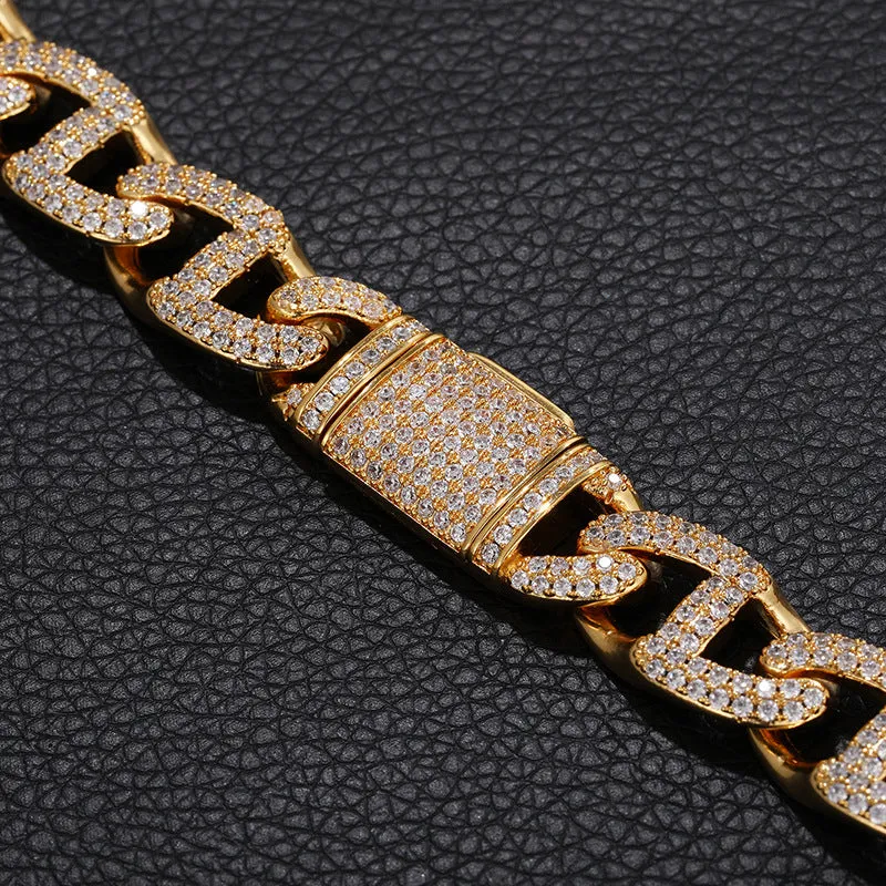 13mm Unique Pattern Iced Out Chain/Bracelet