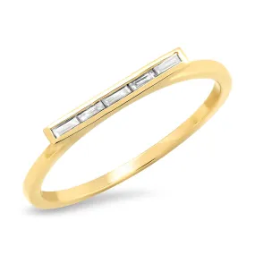 14K Eres Baguette Diamond Ring