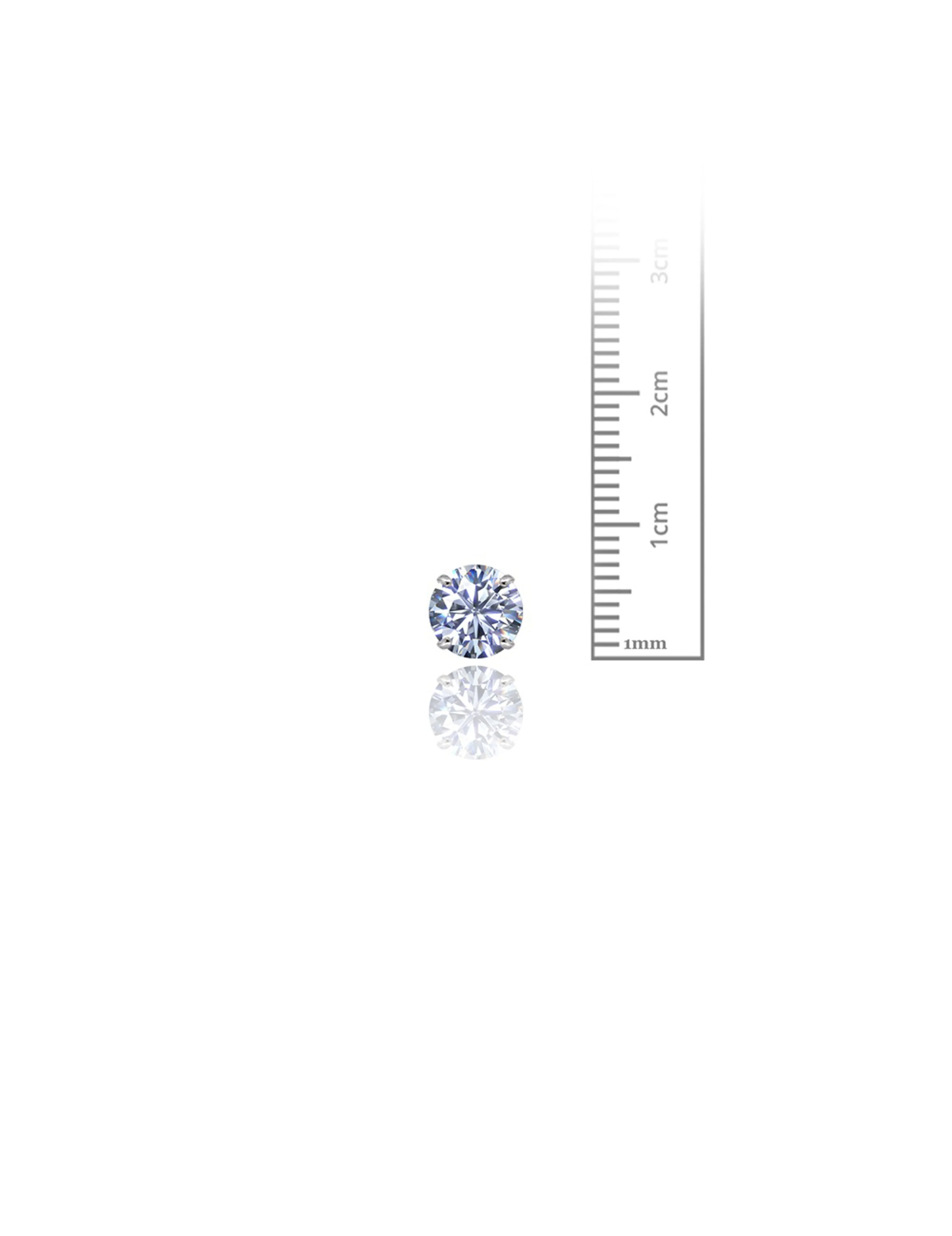 14K White Gold 7MM Round CZ Screwback Stud Earrings