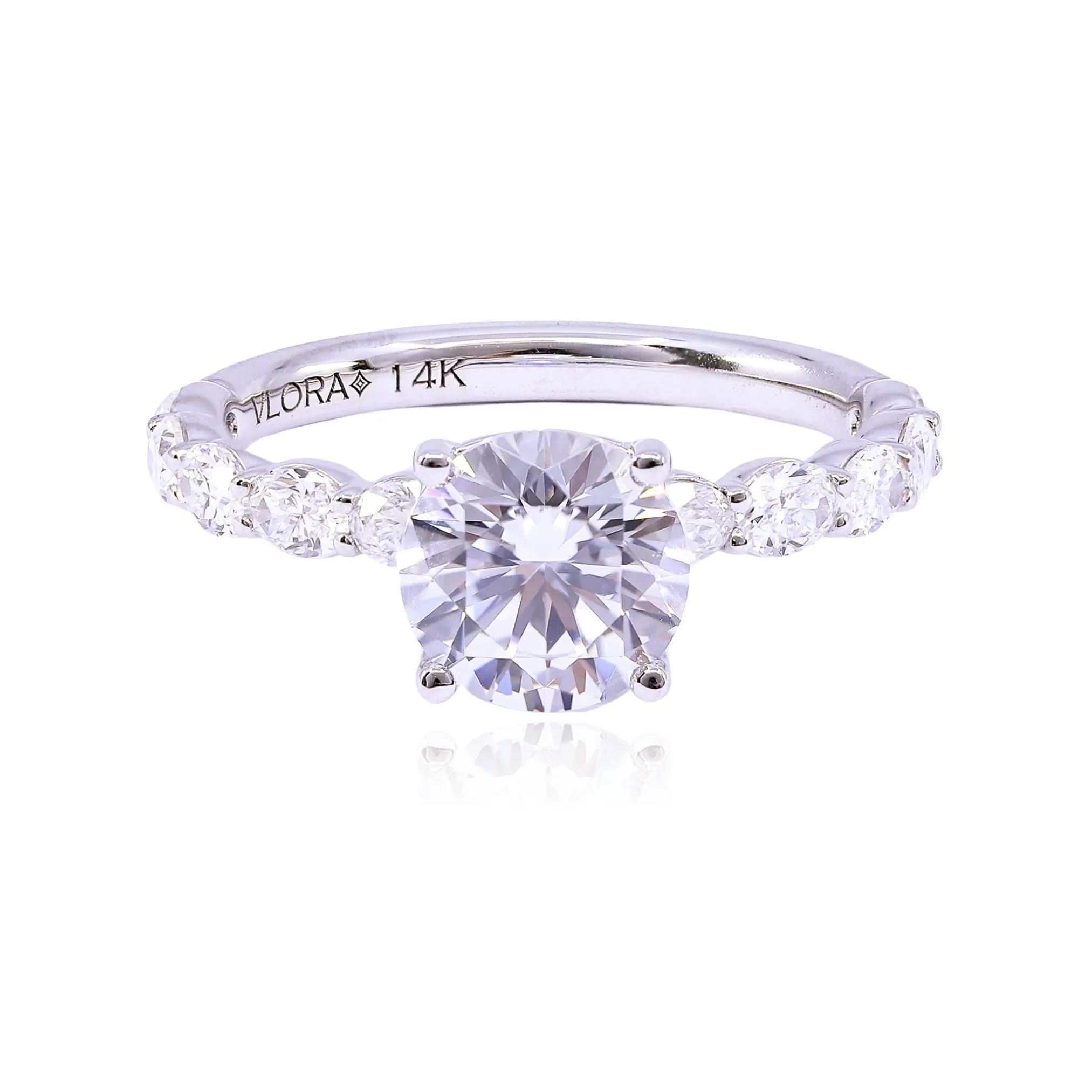 14K WHITE GOLD DIAMOND ENGAGEMENT RING - SETTING ONLY