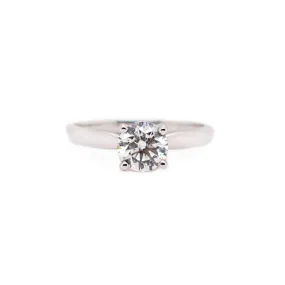 14K White Gold Lab Grown Round Diamond Solitaire Engagement Ring 1.05TCW