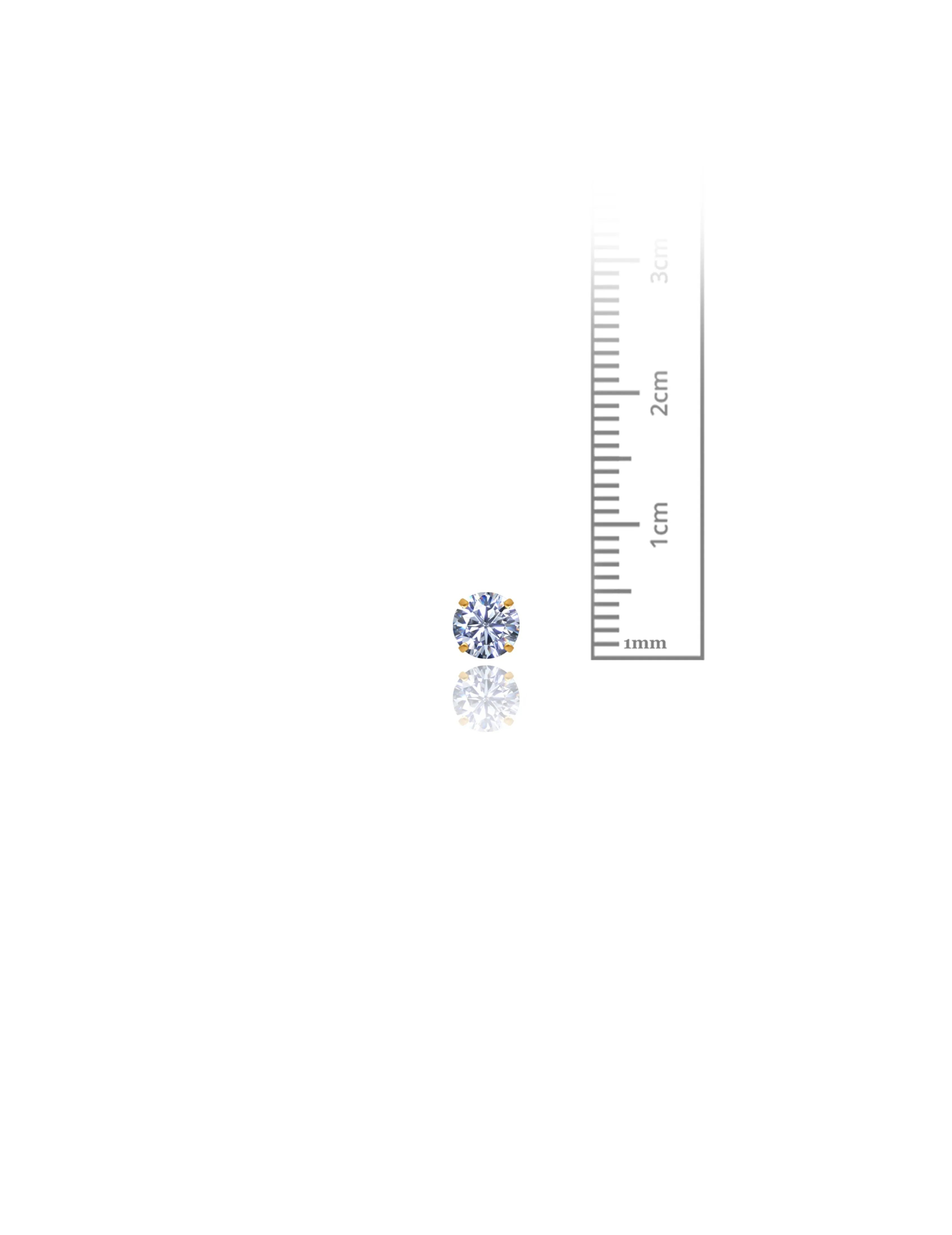 14K Yellow Gold 5MM Round CZ Screwback Stud Earrings