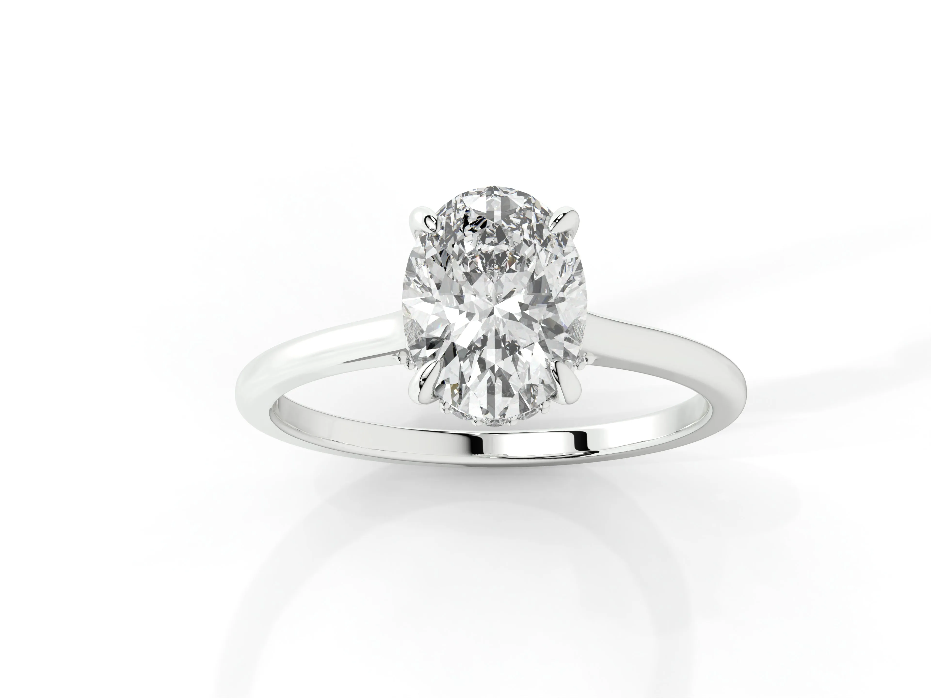 1.50ct oval cut moissanite engagement ring