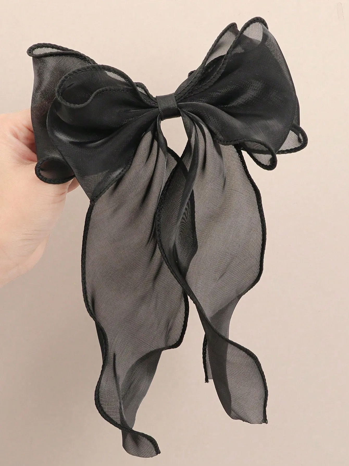 1pc Black Mesh Bowknot Hair Clip SD