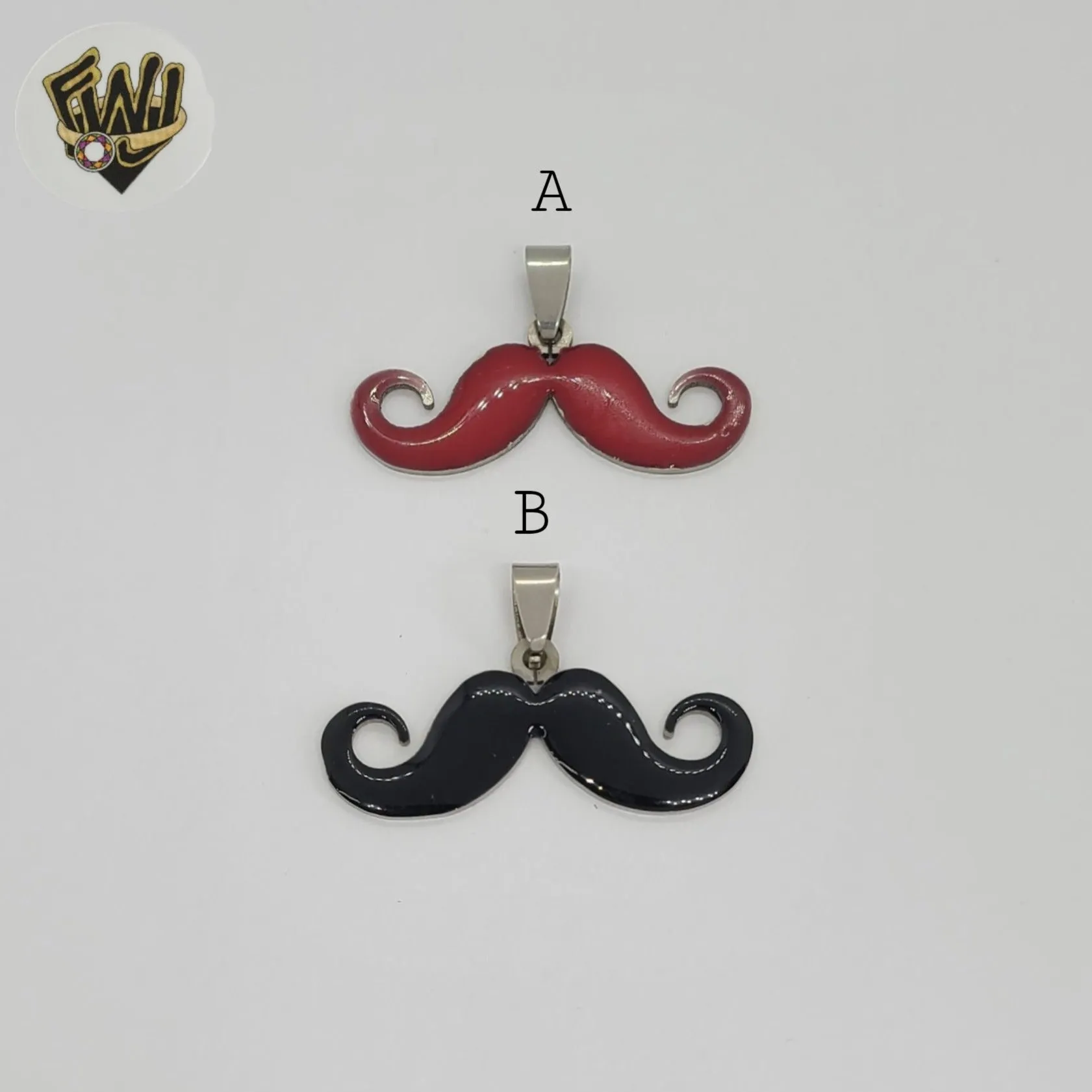 (4-2033-1) Stainless Steel -Moustache Pendants.