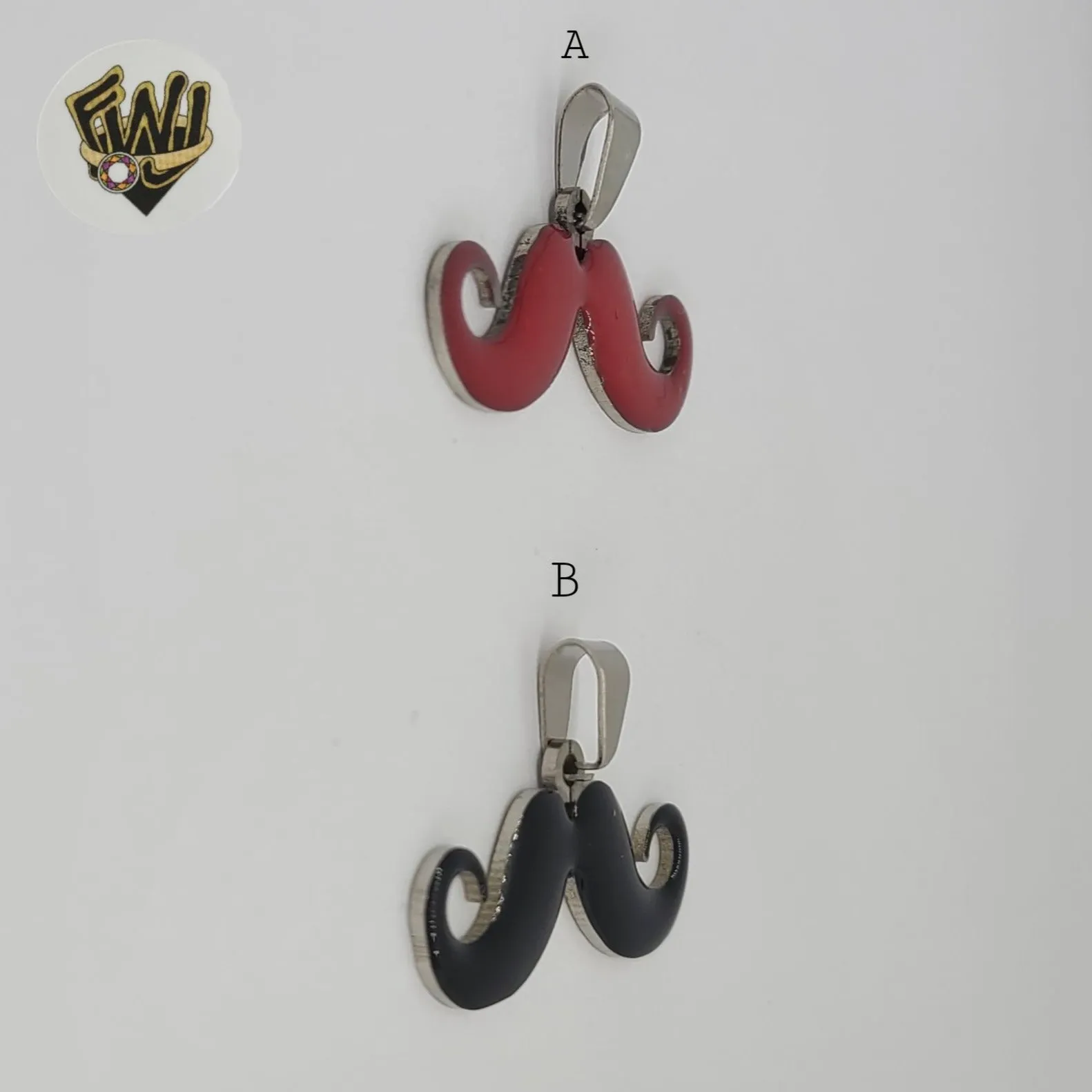 (4-2033-1) Stainless Steel -Moustache Pendants.