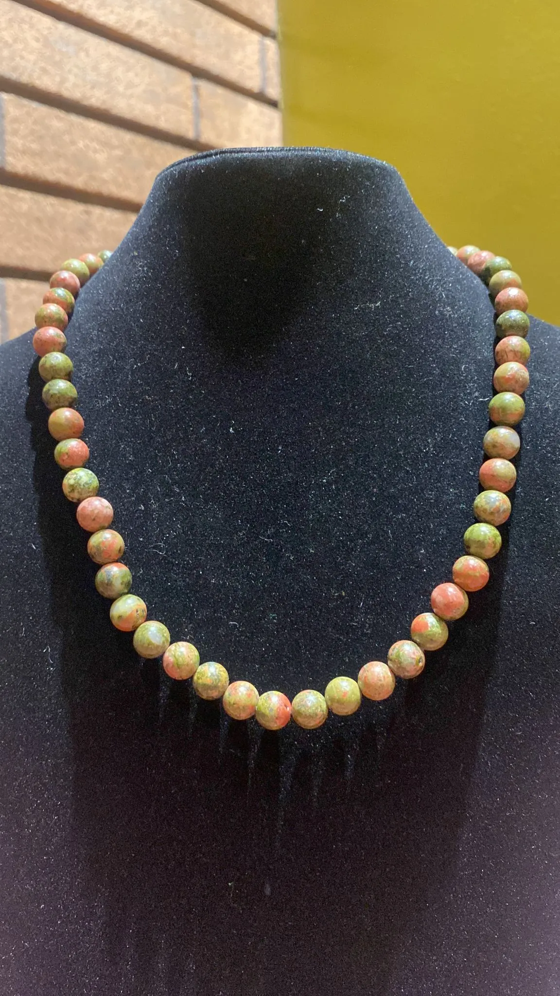 8MM Unakite Bead Stretchy Cord Necklace/Bracelet/Anklet