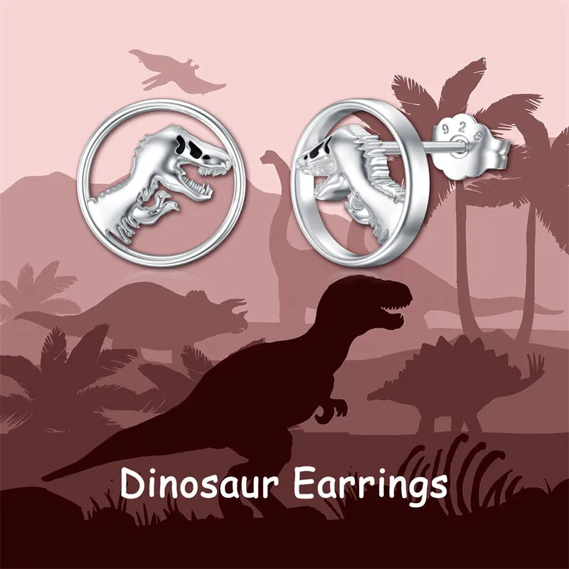 925 Sterling Silver Animal Earrings for Women Girls Dinosaur Hoop Earrings Gifts for Women Girls Kids Daughter