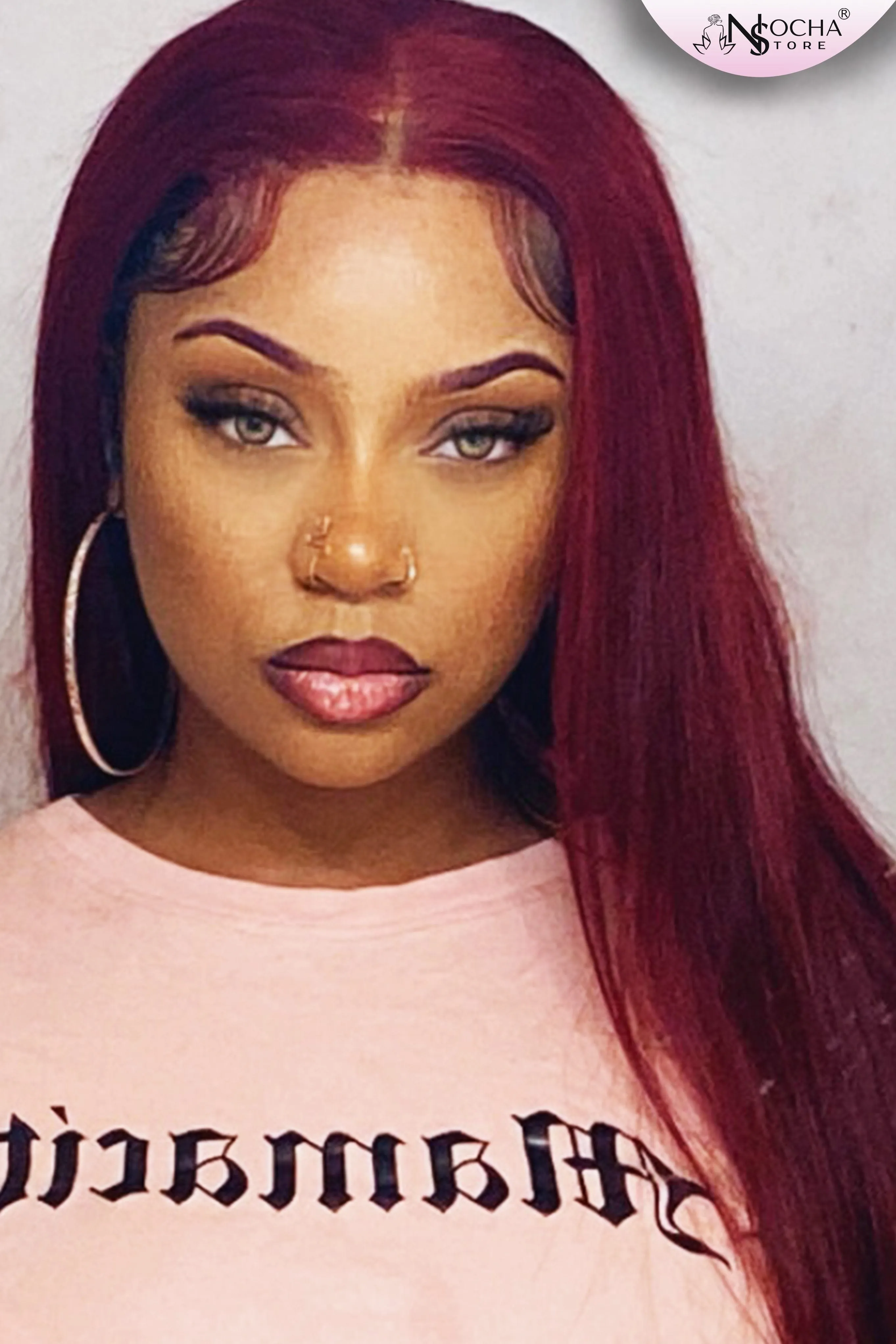 99J Burgundy Straight Lace Front and Closure Human Hair Wigs