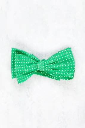 Anderson & Sheppard Green Spotted Silk Bow Tie