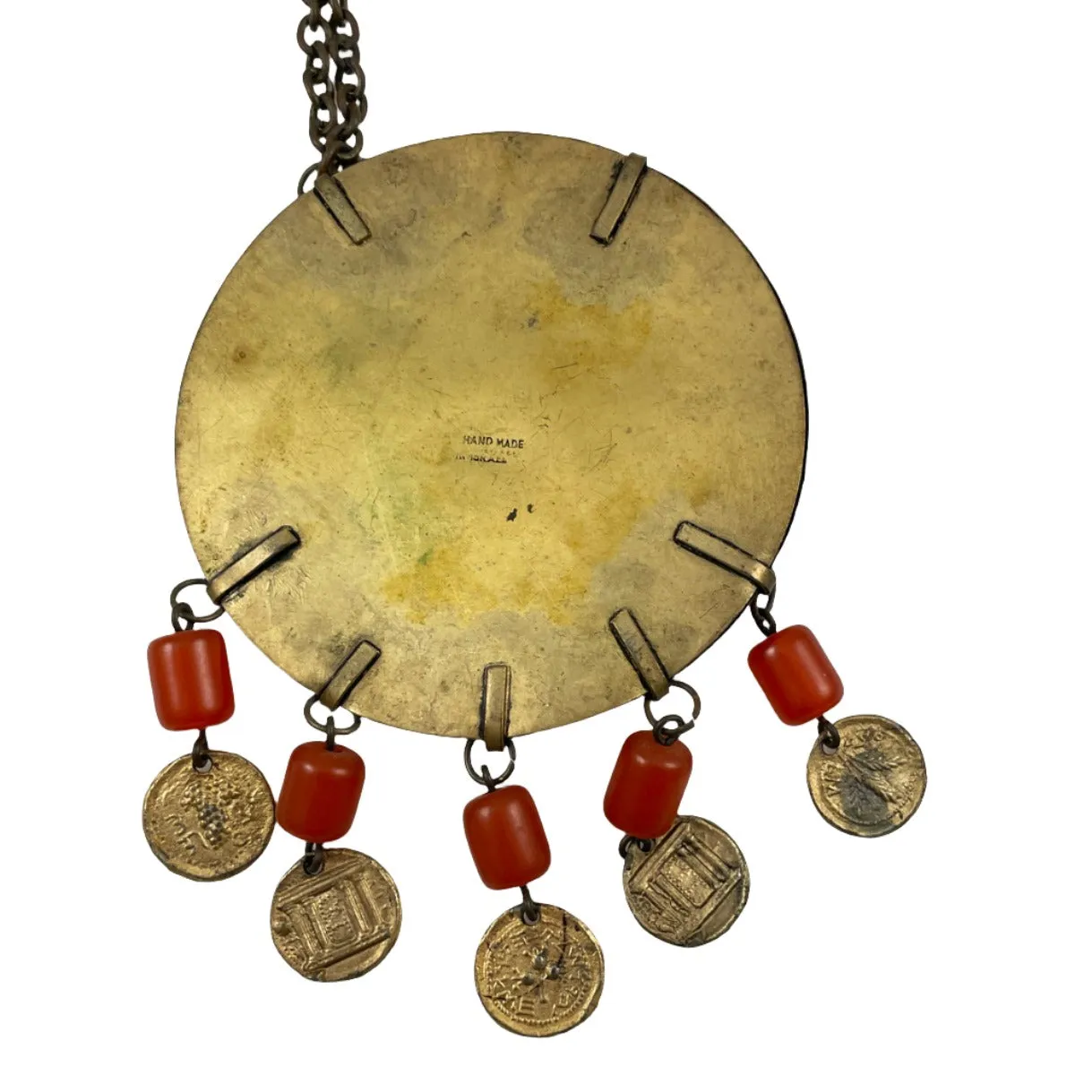 Artisan Brass Pendant Necklace Made in Israel