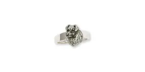 Australian Shepherd Ring Jewelry Sterling Silver Handmade Dog Ring AU2-R