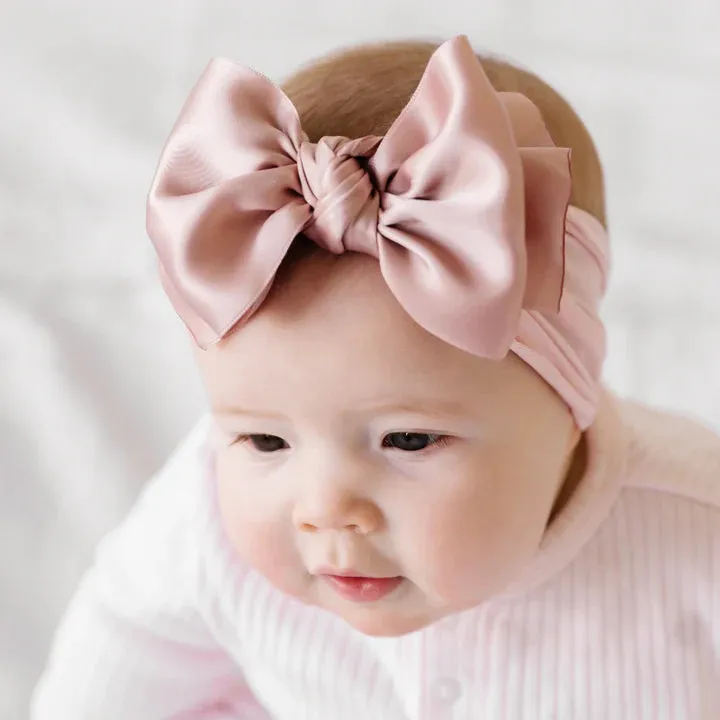 Baby Bling Satin FAB Headband - Antique Pink