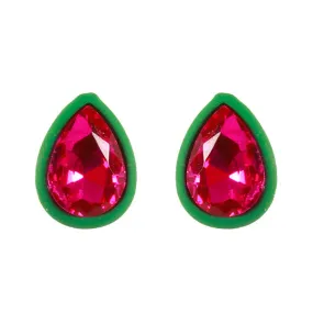 Barbie Theme Rhinestone Teardrop Earrings