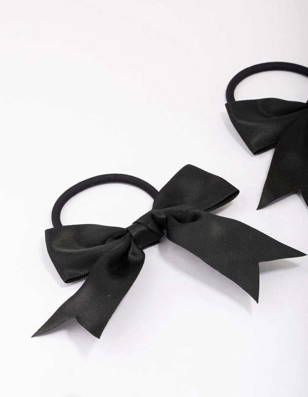 Black Medium Bow Hair Tie Pack