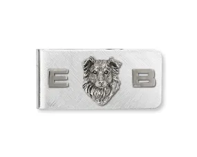 Border Collie Money Clip Jewelry Sterling Silver Handmade Dog Money Clip BE1-MC