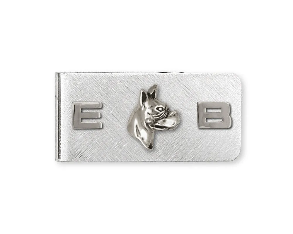 Boxer Money Clip Jewelry Sterling Silver Handmade Dog Money Clip CH38-MC