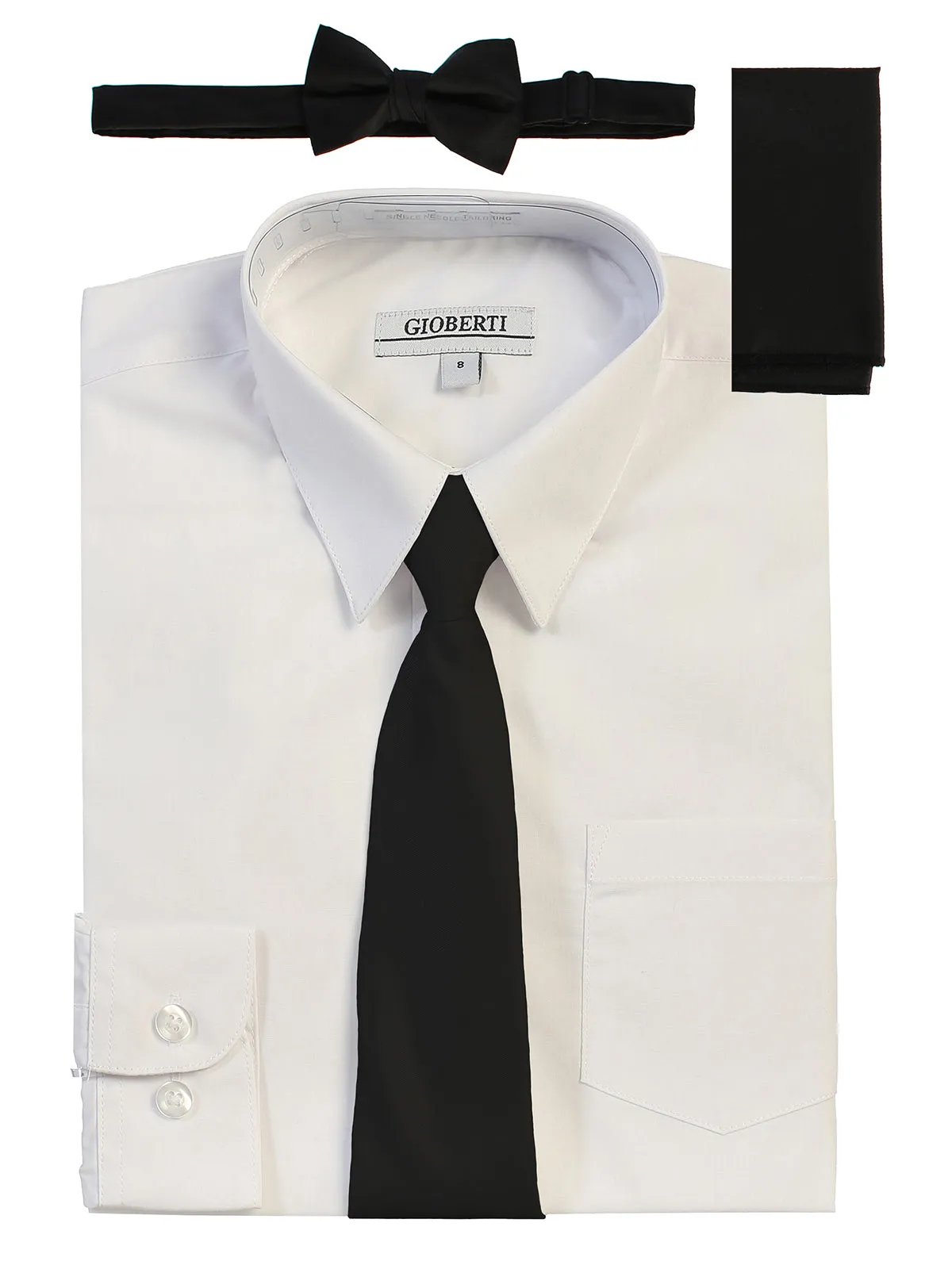 Boy's White Shirt w/ Solid Tie Set