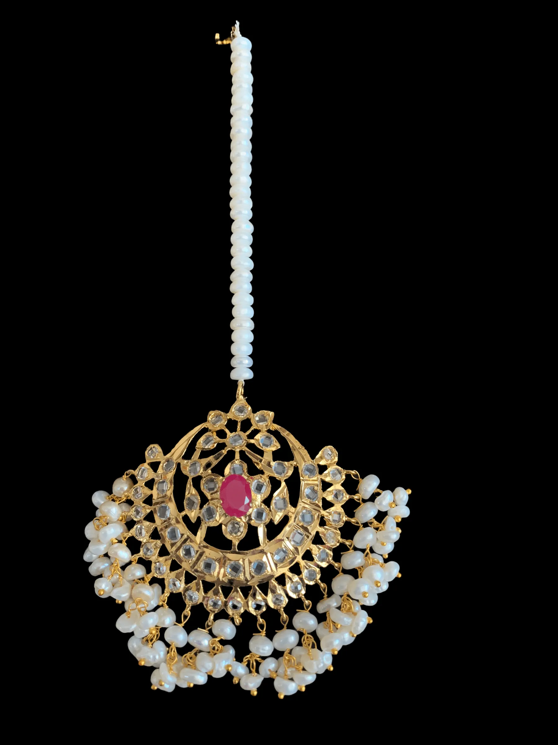 BR12 Viya bridal set in fresh water  pearls and rubies( READY TO SHIP  )