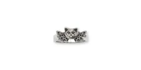 British Shorthair Angel Ring Jewelry Sterling Silver Handmade Cat Ring BRS6-AR