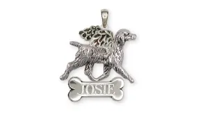 Brittany Angel Dog Personalized Pendant Sterling Silver Dog Jewelry BR6-ANP