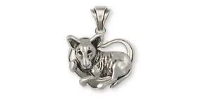 Bull Terrier Pendant Handmade Sterling Silver Dog Jewelry BU13-P