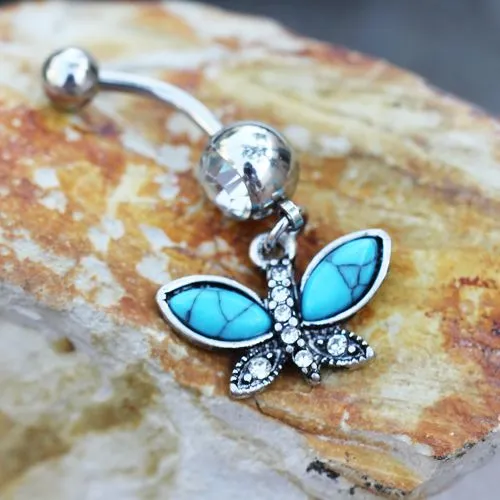 Butterfly Dangle Navel Ring