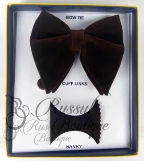 Butterfly Velvet Bow Tie |Dark Brown