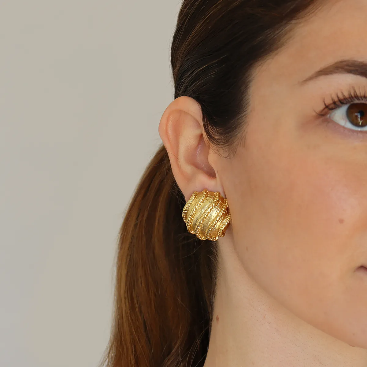 Button clip-on earrings