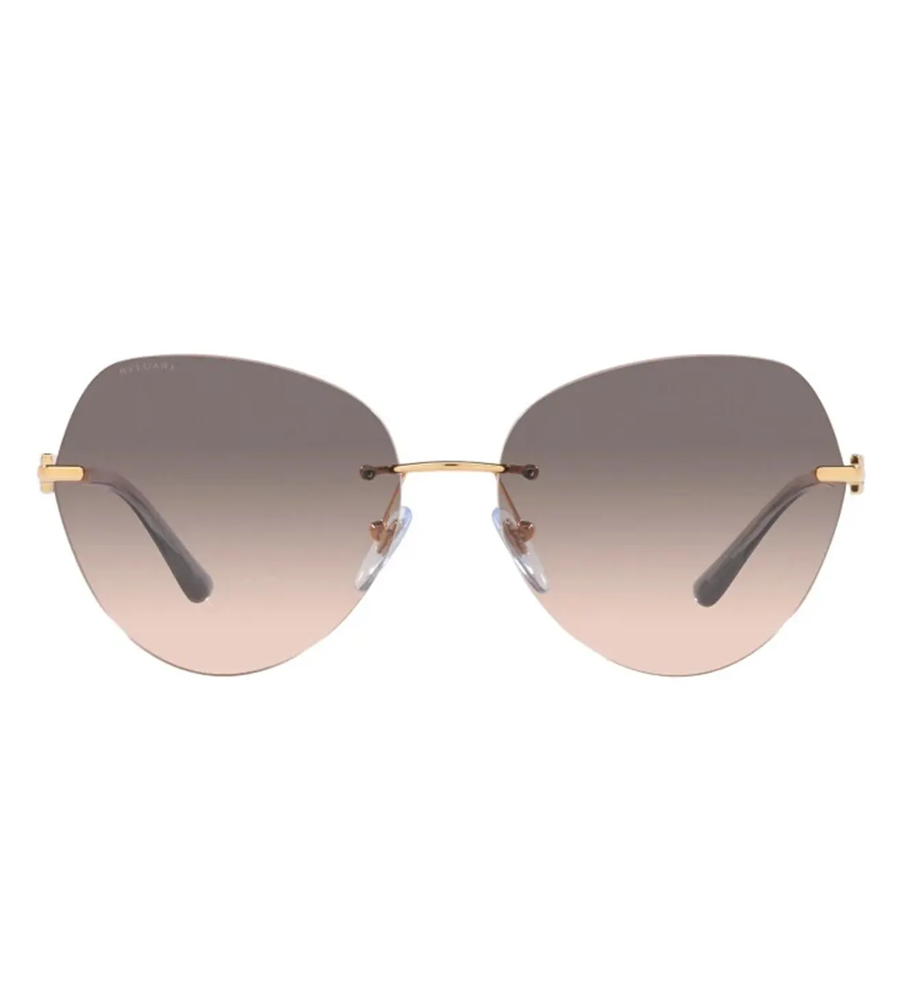 Bvlgari Women Gray shaded pink Oval Sunglasses