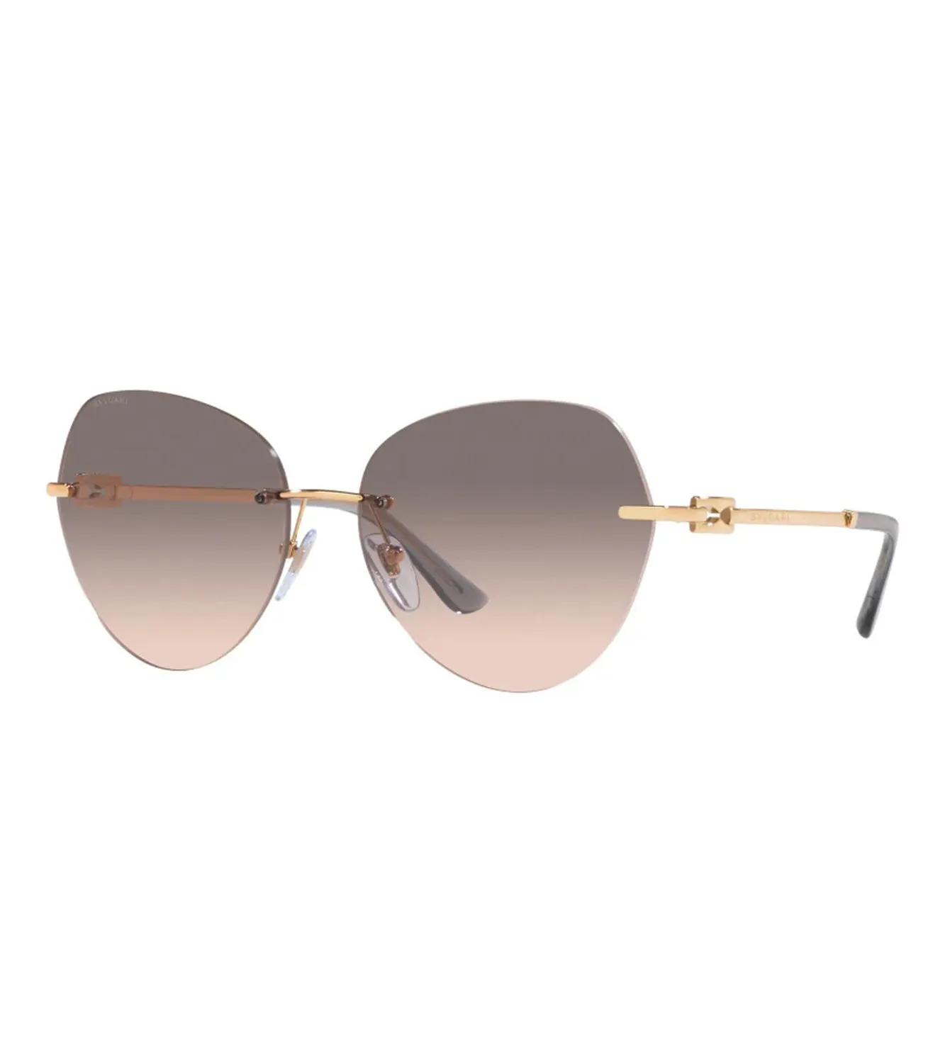 Bvlgari Women Gray shaded pink Oval Sunglasses