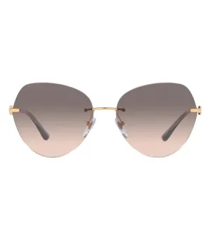 Bvlgari Women Gray shaded pink Oval Sunglasses