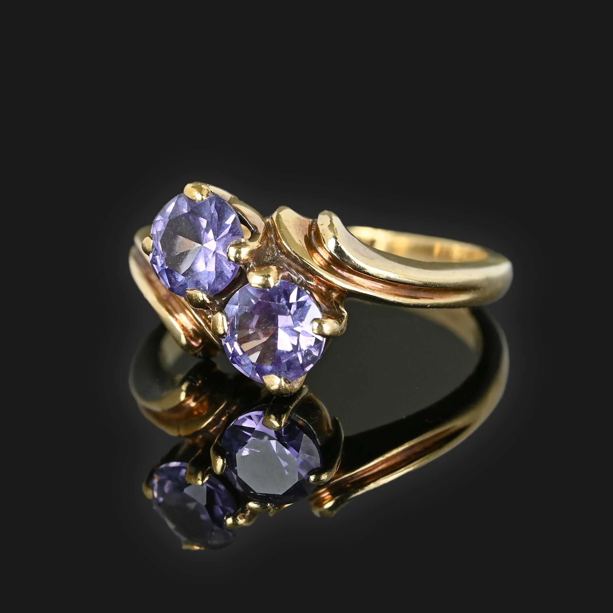 Bypass Color Change Sapphire Toi et Moi Ring