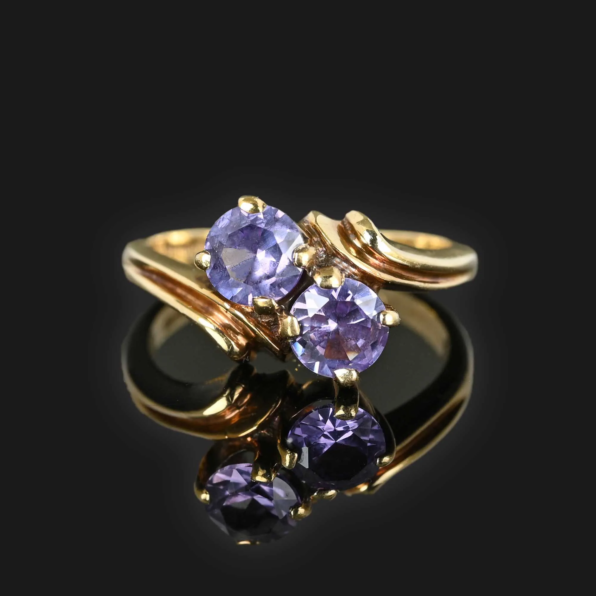 Bypass Color Change Sapphire Toi et Moi Ring