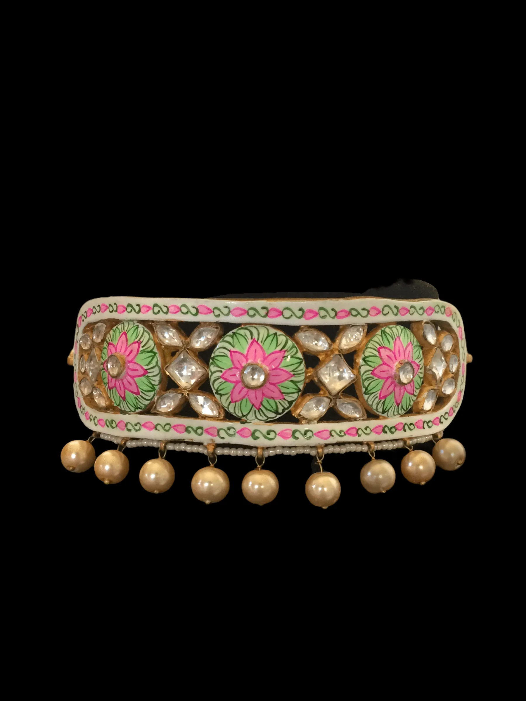 C183 Renuka pachi Kundan and Meenakari choker set ( READY TO SHIP)