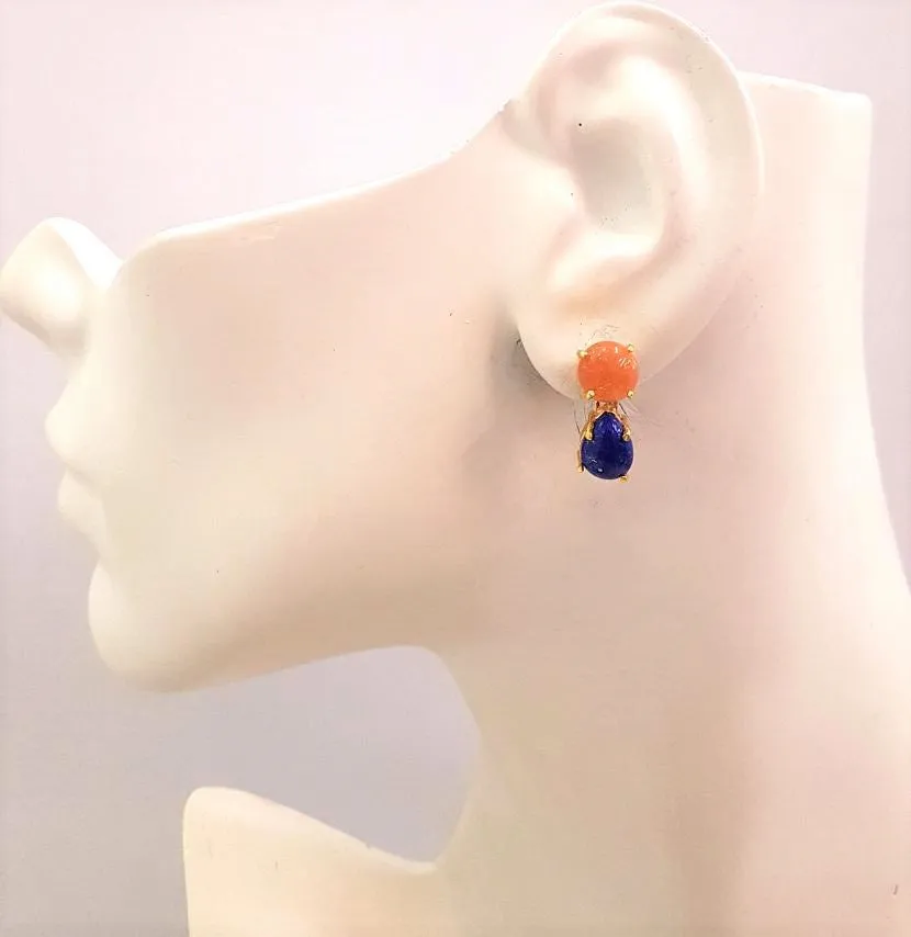 Carnelian & Lapis Lazuli Separates Earrings