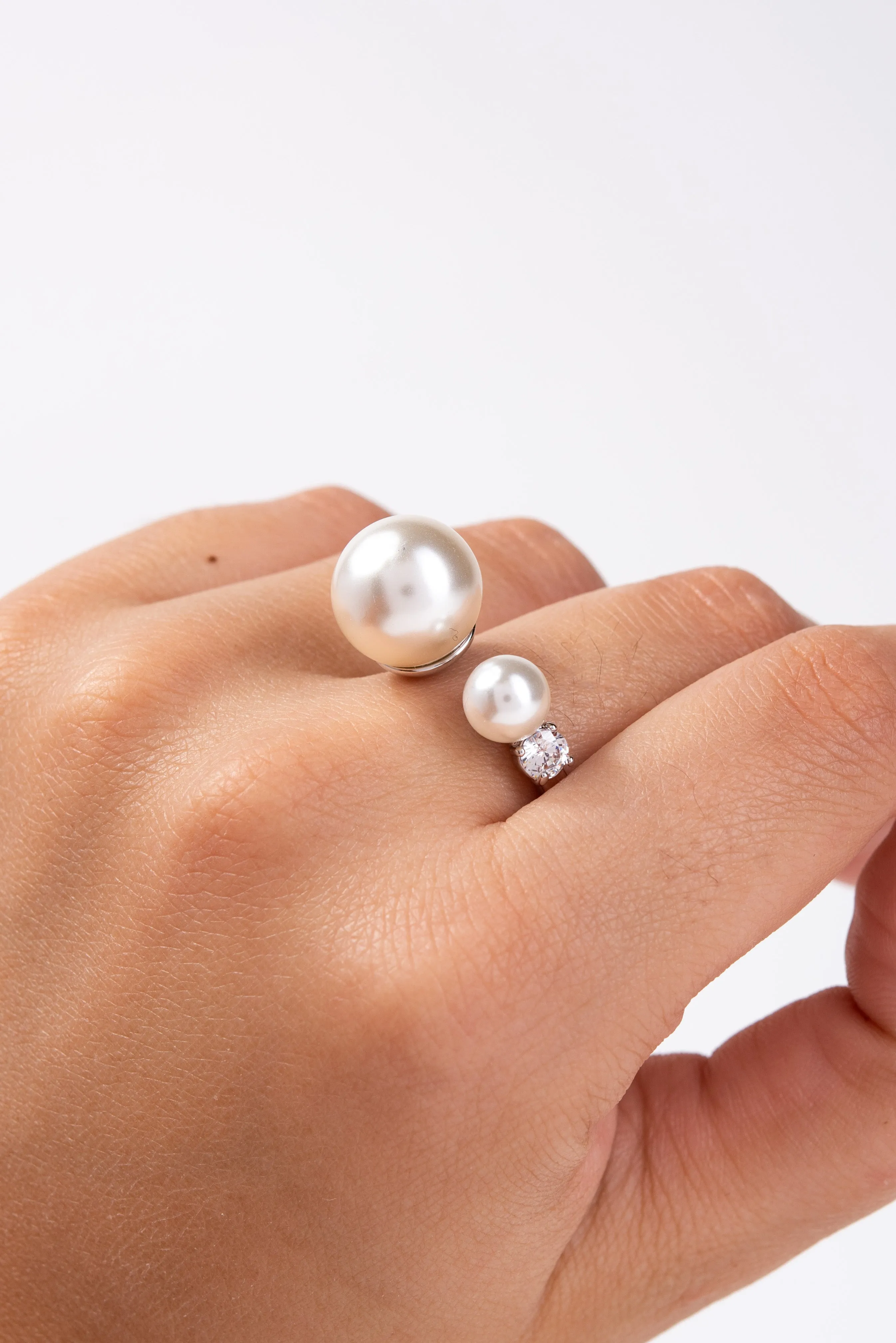 Casey Double Pearl Cuff Ring