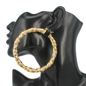 Chunky Twisted Metal Hoop Earrings