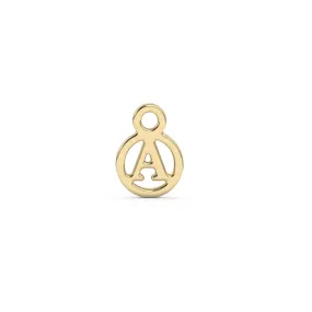 Circle Initial Charm - A | 10k Yellow Gold