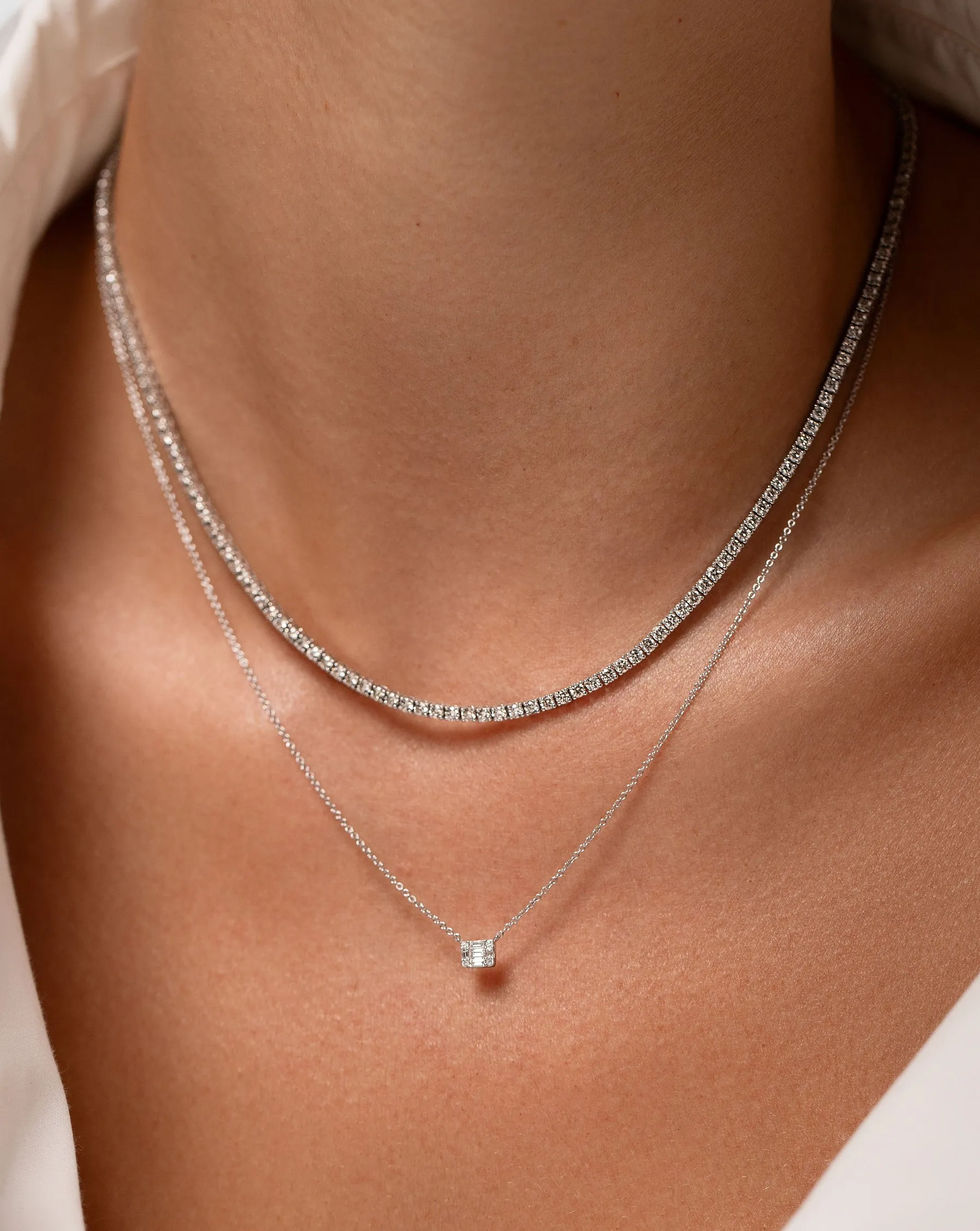 Classic Diamond Tennis Necklace