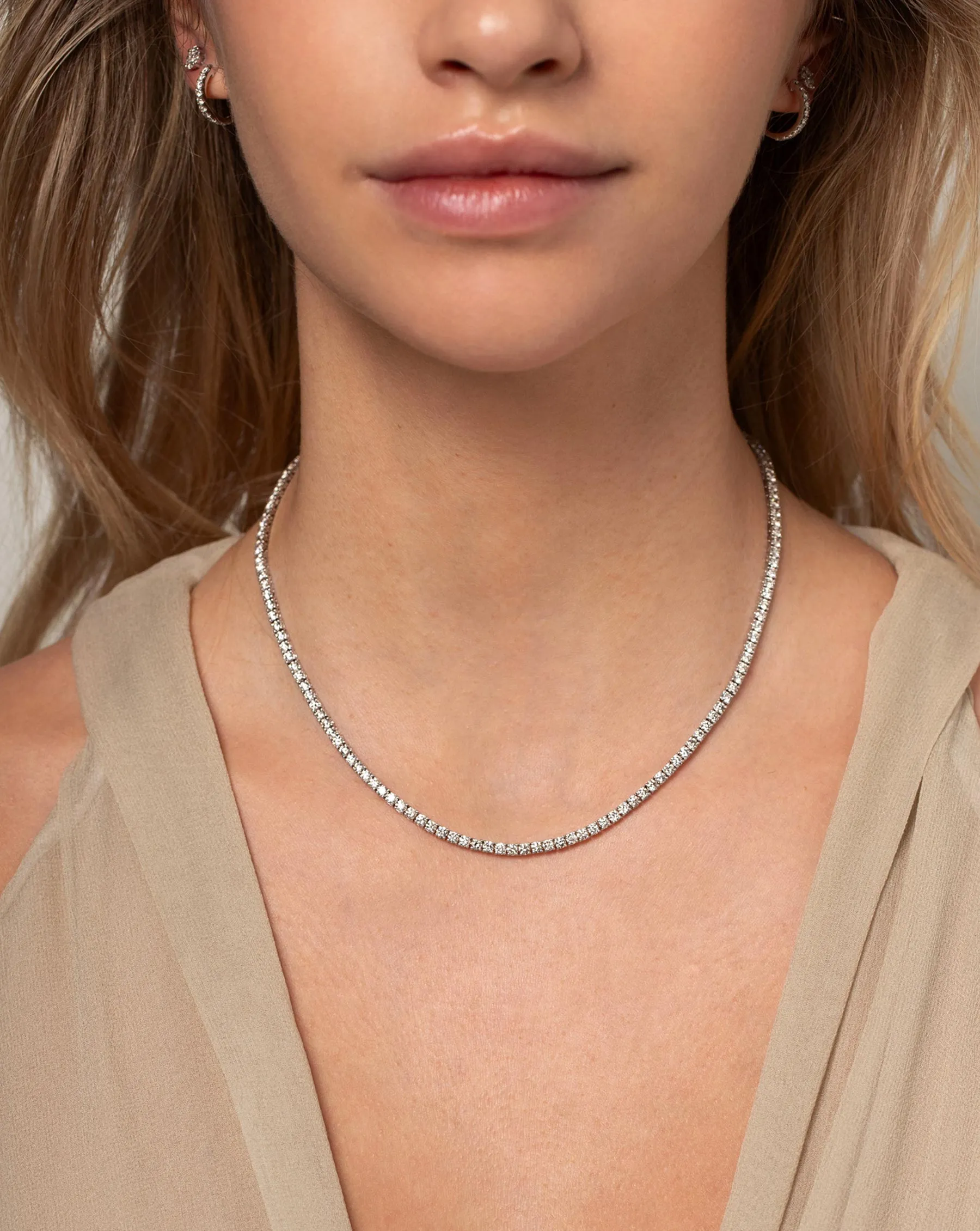 Classic Diamond Tennis Necklace