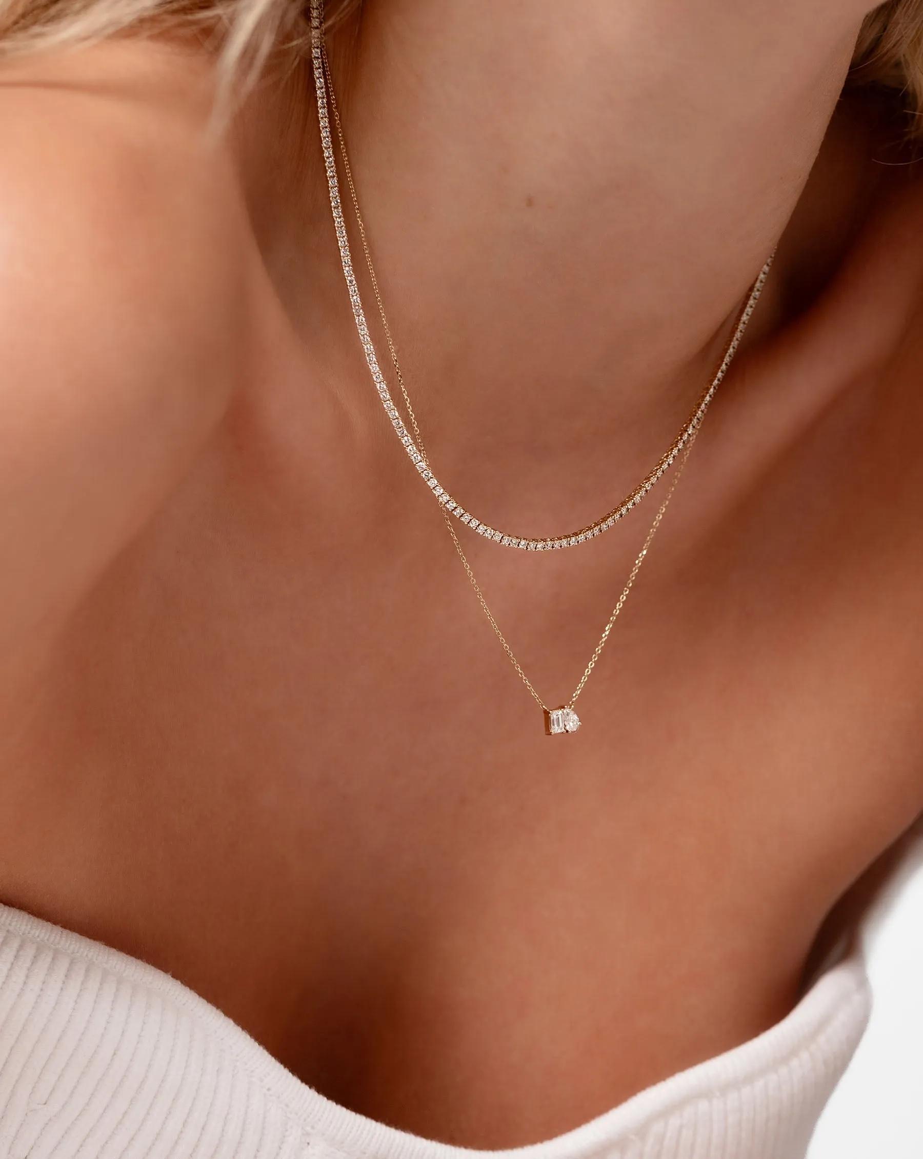 Classic Diamond Tennis Necklace