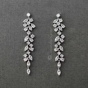 Clip-On Delicate Multi Shape CZ Dangle Wedding Earrings