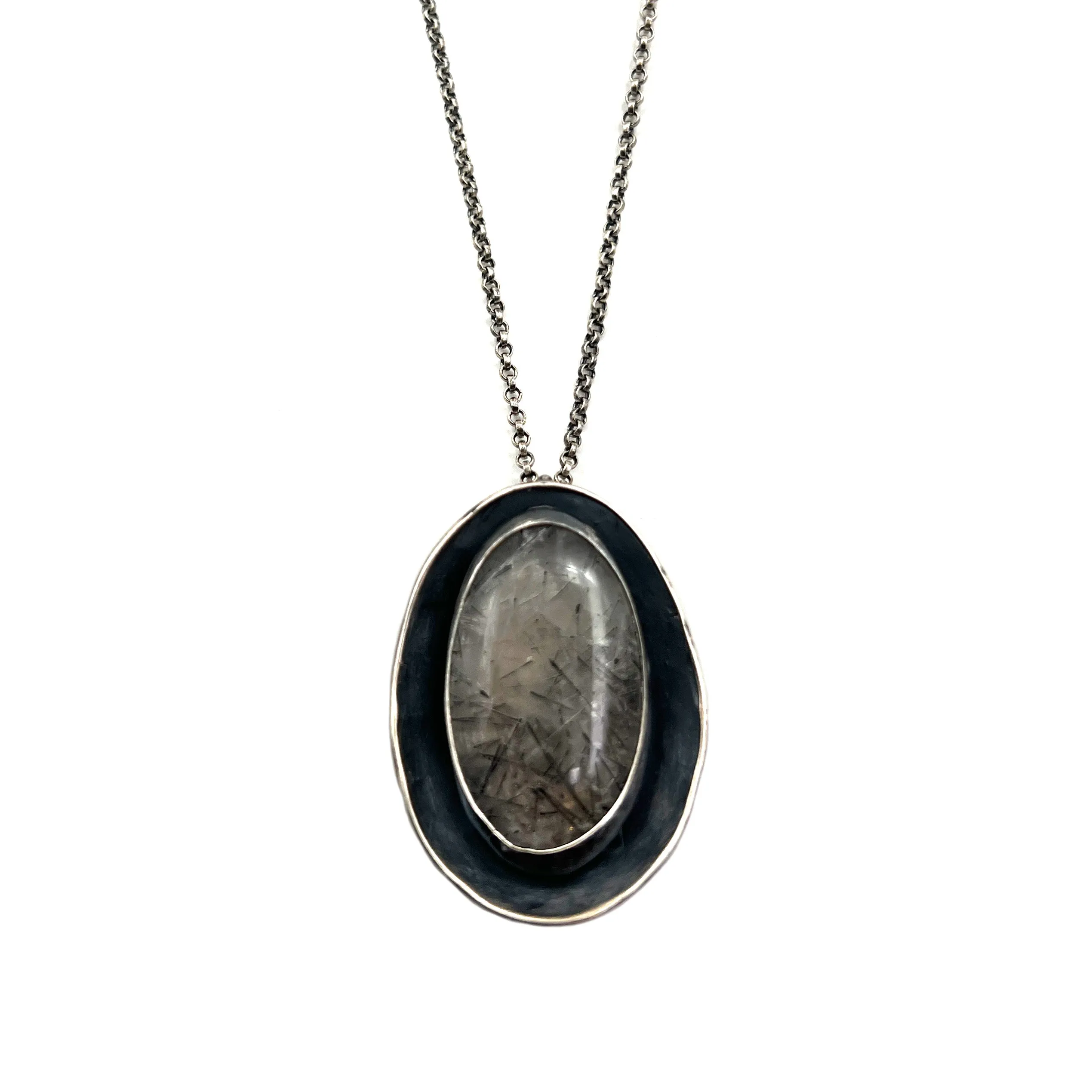 Concave Pendant with Quartz