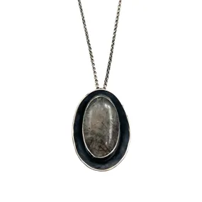 Concave Pendant with Quartz